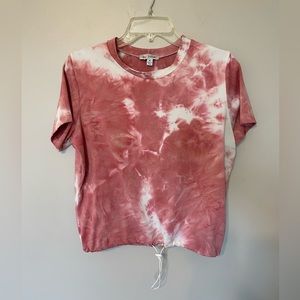 Liv&Lottie Short Sleeve Tie Dye Top with drawstring waist Sz Med